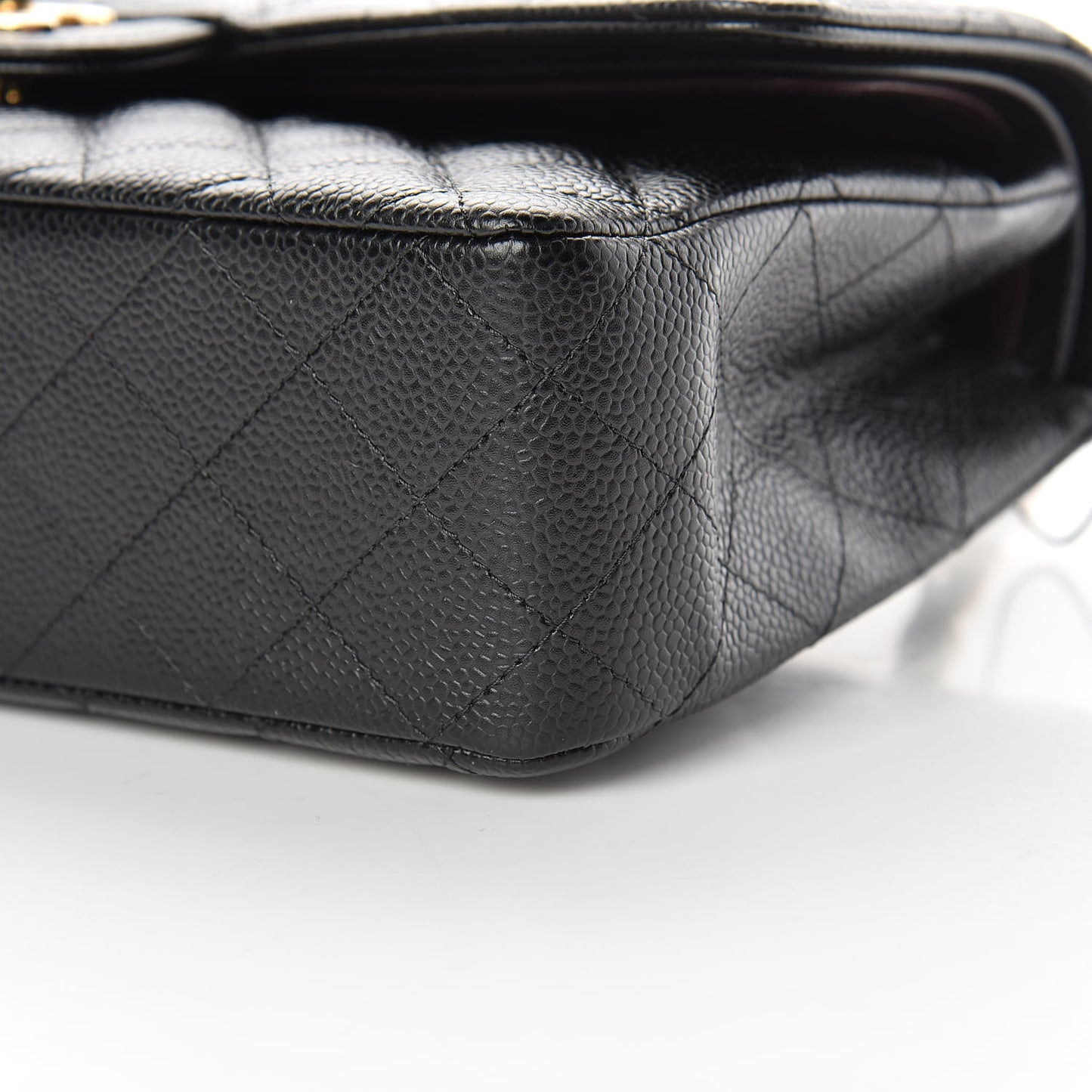 Caviar Quilted Medium Double Flap Black