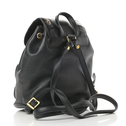 MCM Grained Calfskin Studded Drawstring Backpack Black 3 of 10