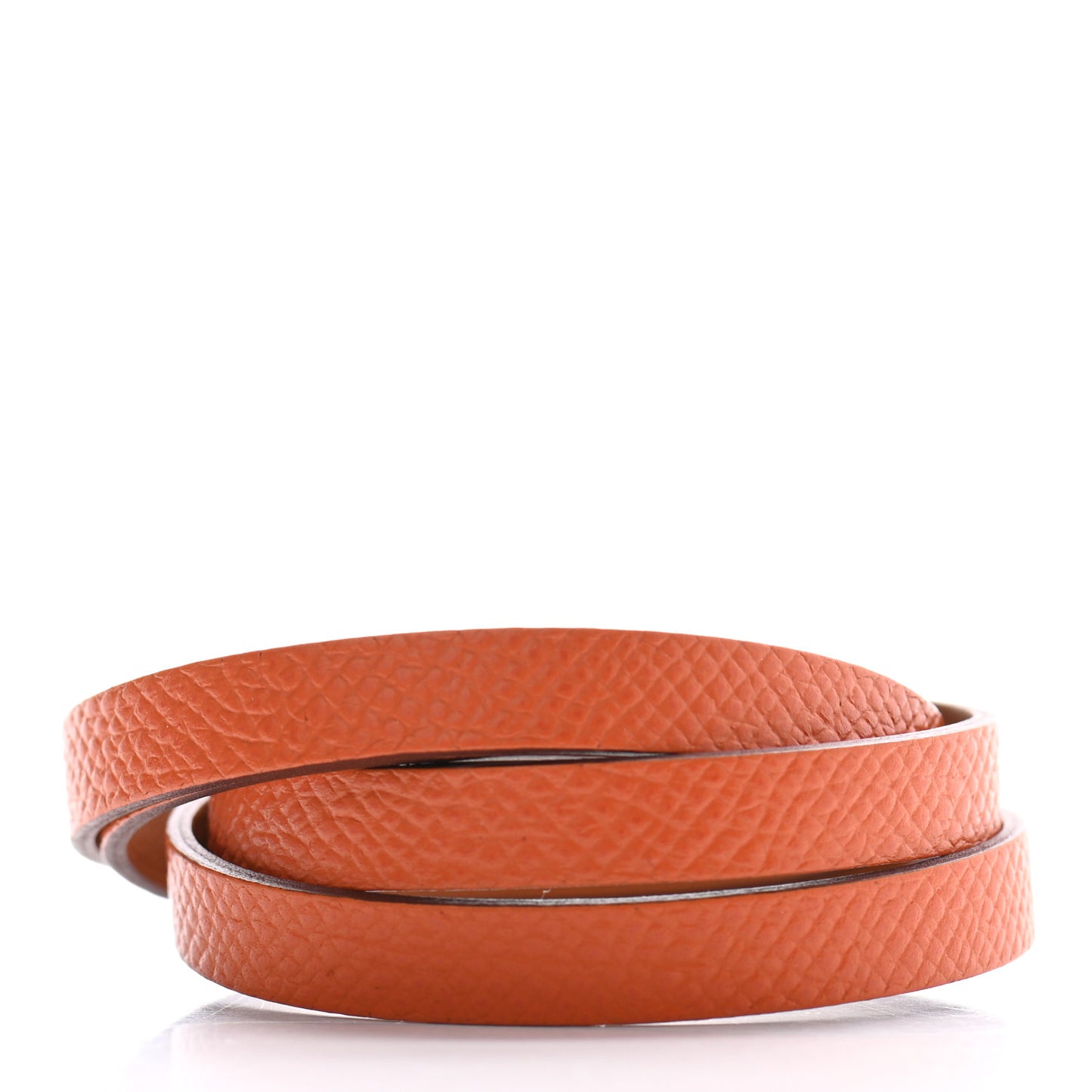 Epsom Hapi 3 MM Triple Tour Wrap Bracelet S Orange