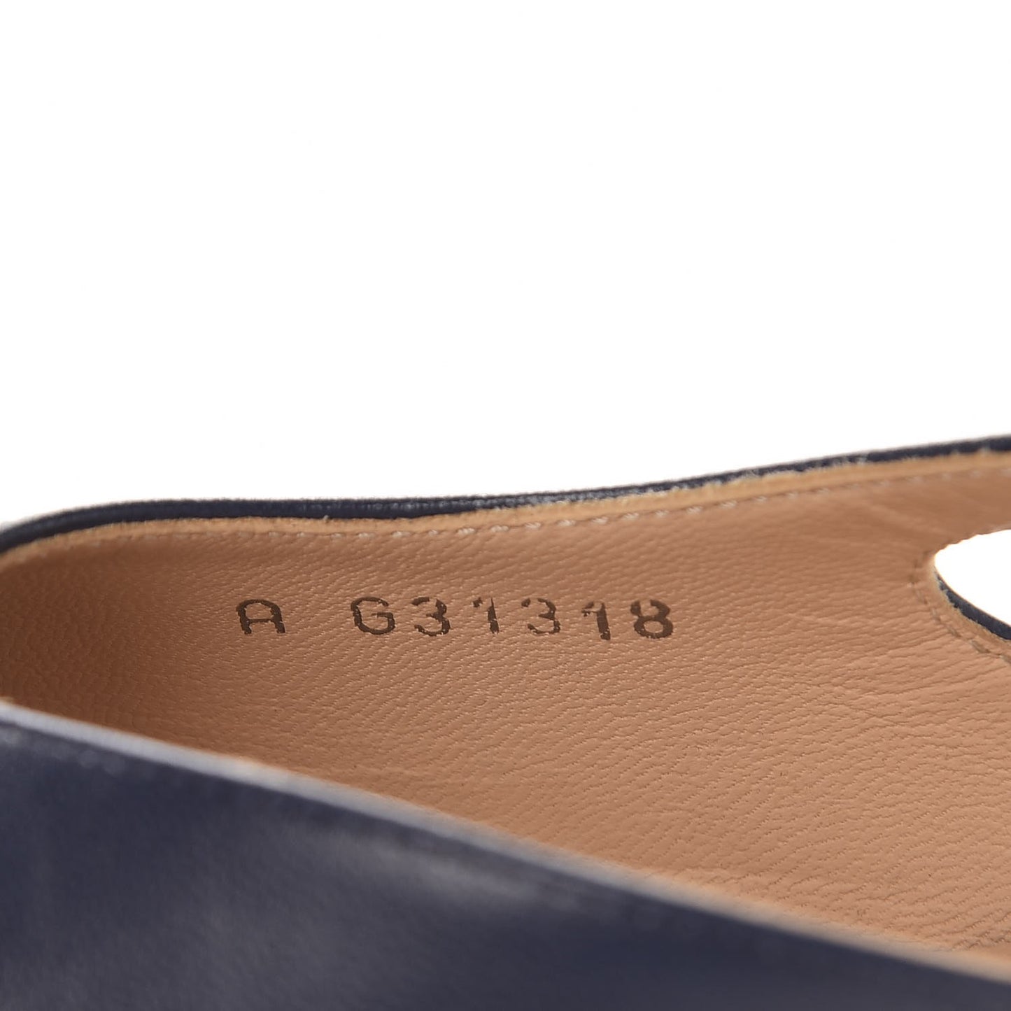 Lambskin Grosgrain Cap Toe CC Slingback Sandals 37 Navy Black