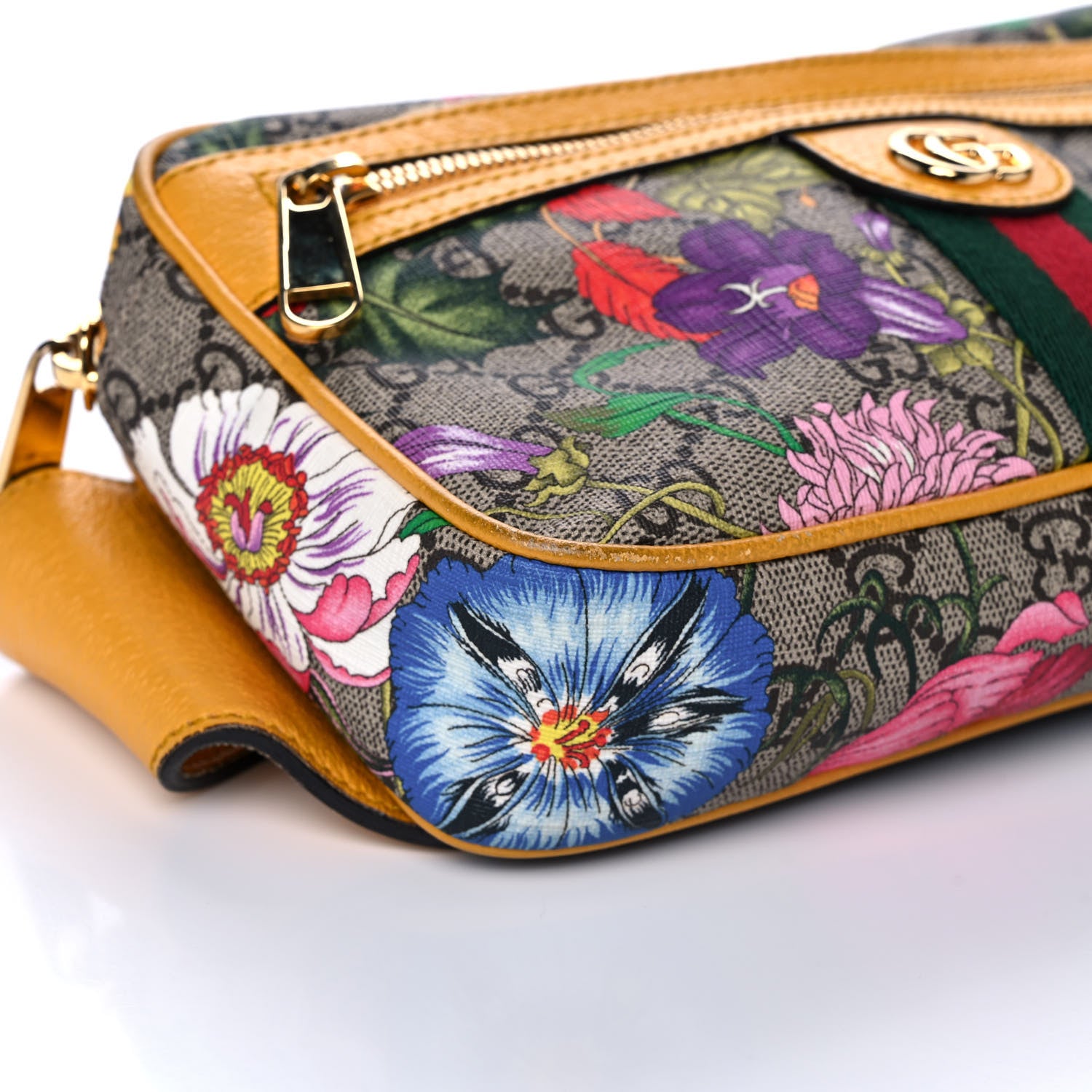 Gucci GG Supreme Monogram Flora Medium Ophidia Belt Bag Beige Multicolor Crop 9 of 13