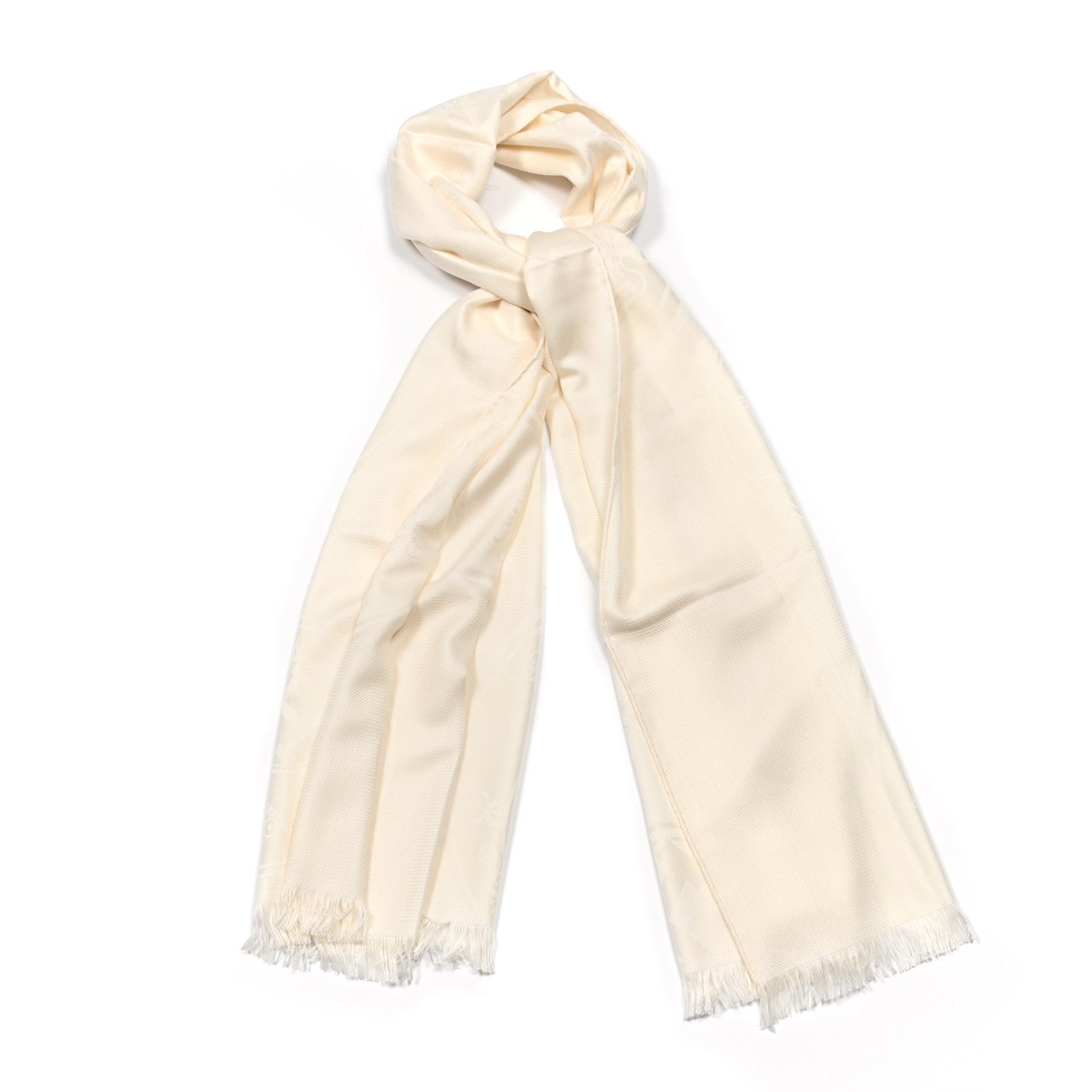 Hermes Cashmere Silk New Libris Stole Ivory 1 of 3