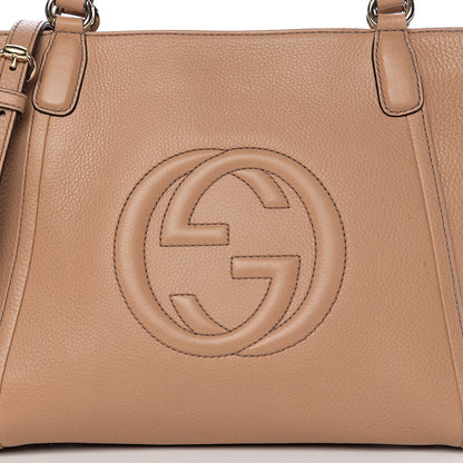 Gucci Pebbled Calfskin Small Soho Top Handle Bag Camelia 7 of 9