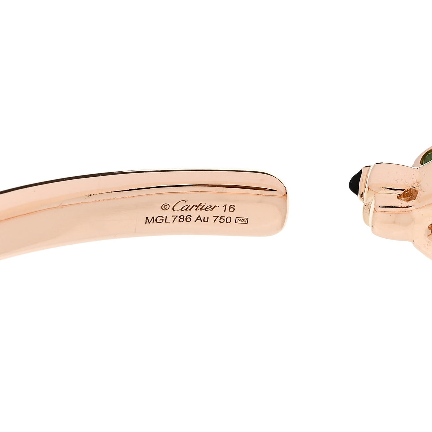 18K Pink Gold Tsavorite Black Onyx Panthere De Cartier Bracelet 16