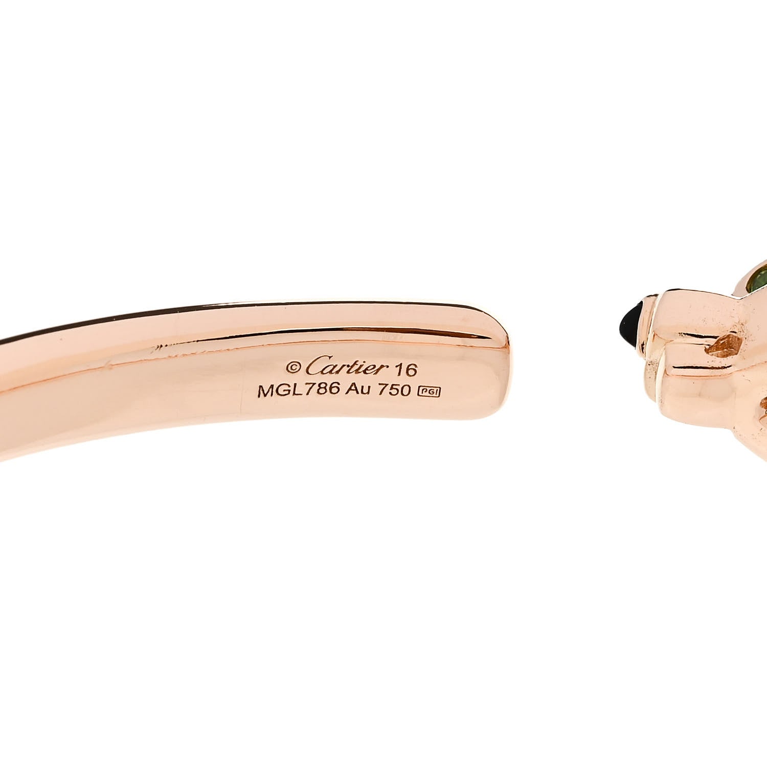 Cartier 18K Pink Gold Tsavorite Black Onyx Panthere De Cartier Bracelet 16 2 of 5