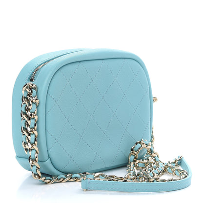 Chanel Goatskin Quilted Small Casual Trip Camera Case Light Blue 3 of 9