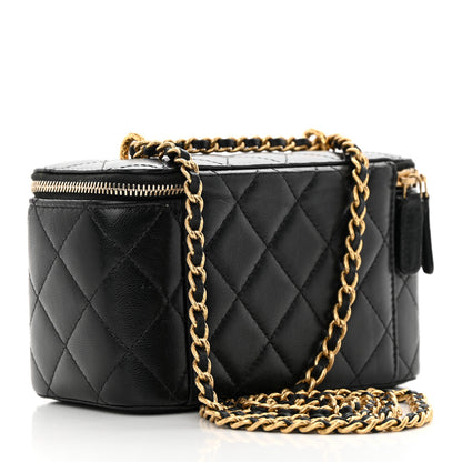 Chanel Lambskin Quilted Small CC Dynasty Vanity Case With Chain Black 3 of 19