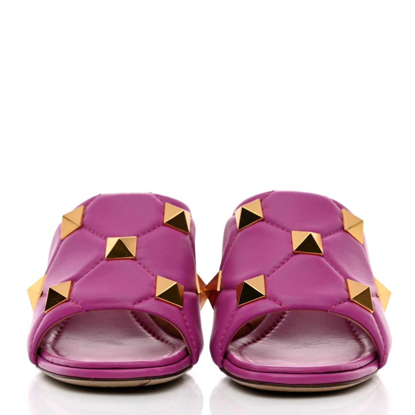 Nappa Quilted Roman Stud 65mm Slide Sandals 37.5 Radiant Orchid