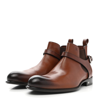 Louis Vuitton Calfskin Epi Greenwich Chelsea Ankle Boots 8.5 Cognac 3 of 15