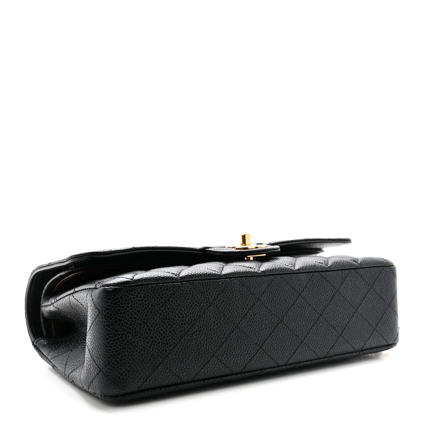Caviar Quilted Medium Double Flap Black