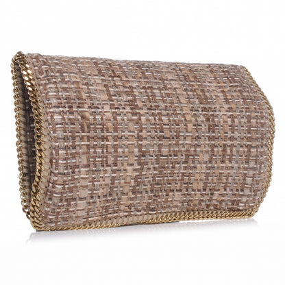 Stella McCartney Woven Boucle Fold Over Falabella Clutch Metallic 3 of 8