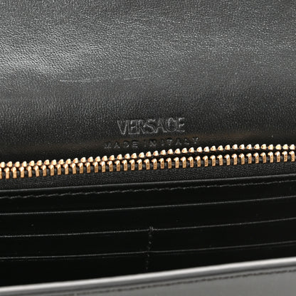 Versace Calfskin Greca Goddess Wallet On Chain Black 6 of 9
