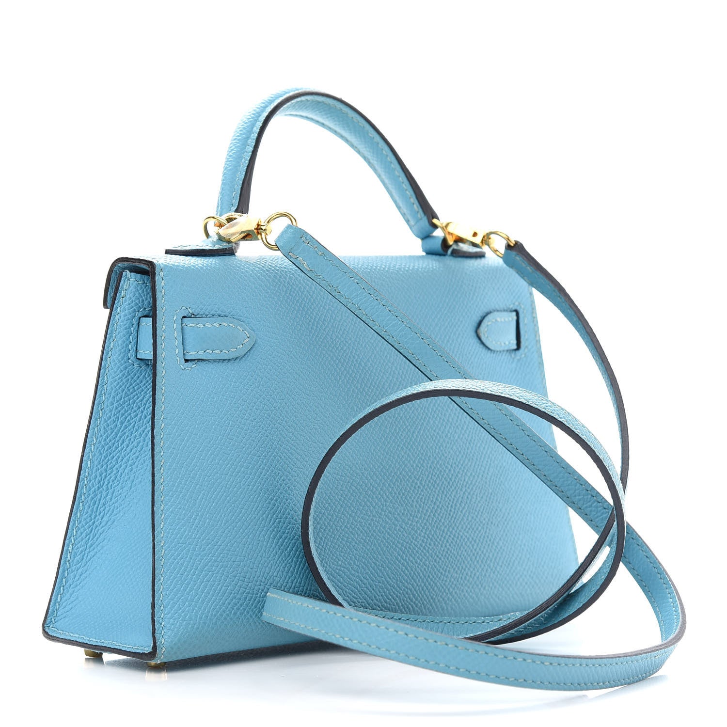 Hermes Epsom Mini Kelly Sellier 20 Bleu Du Nord 2 of 9