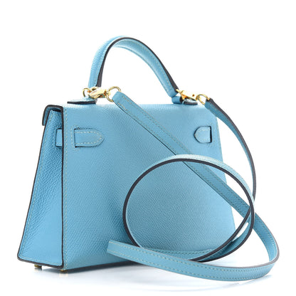 Hermes Epsom Mini Kelly Sellier 20 Bleu Du Nord 2 of 9