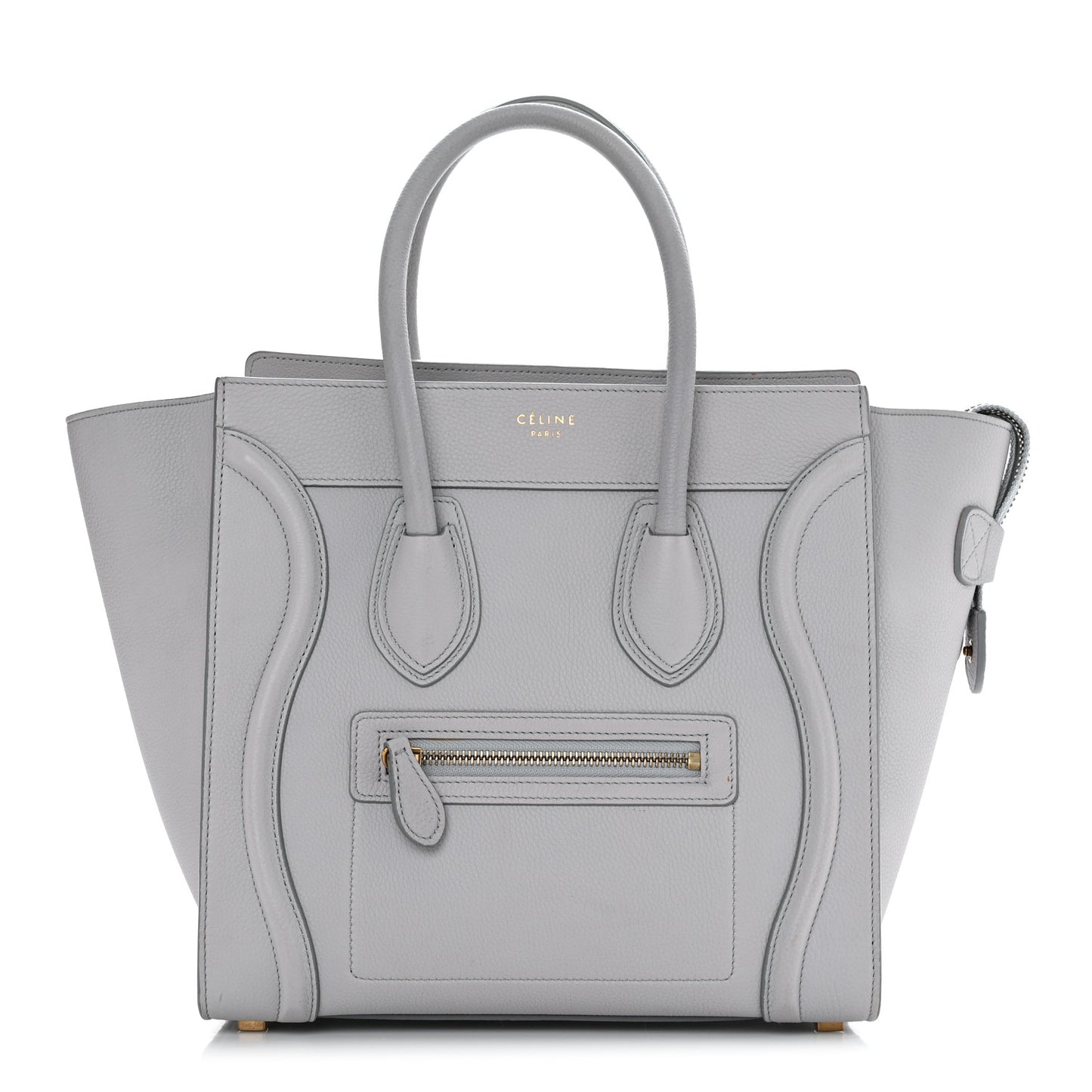 Drummed Calfskin Micro Luggage Light Grey