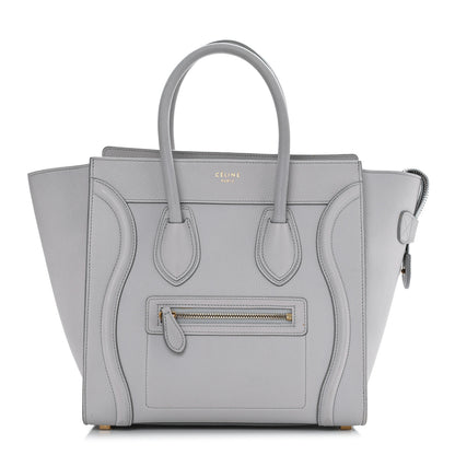 Celine Drummed Calfskin Micro Luggage Light Grey 1 of 11