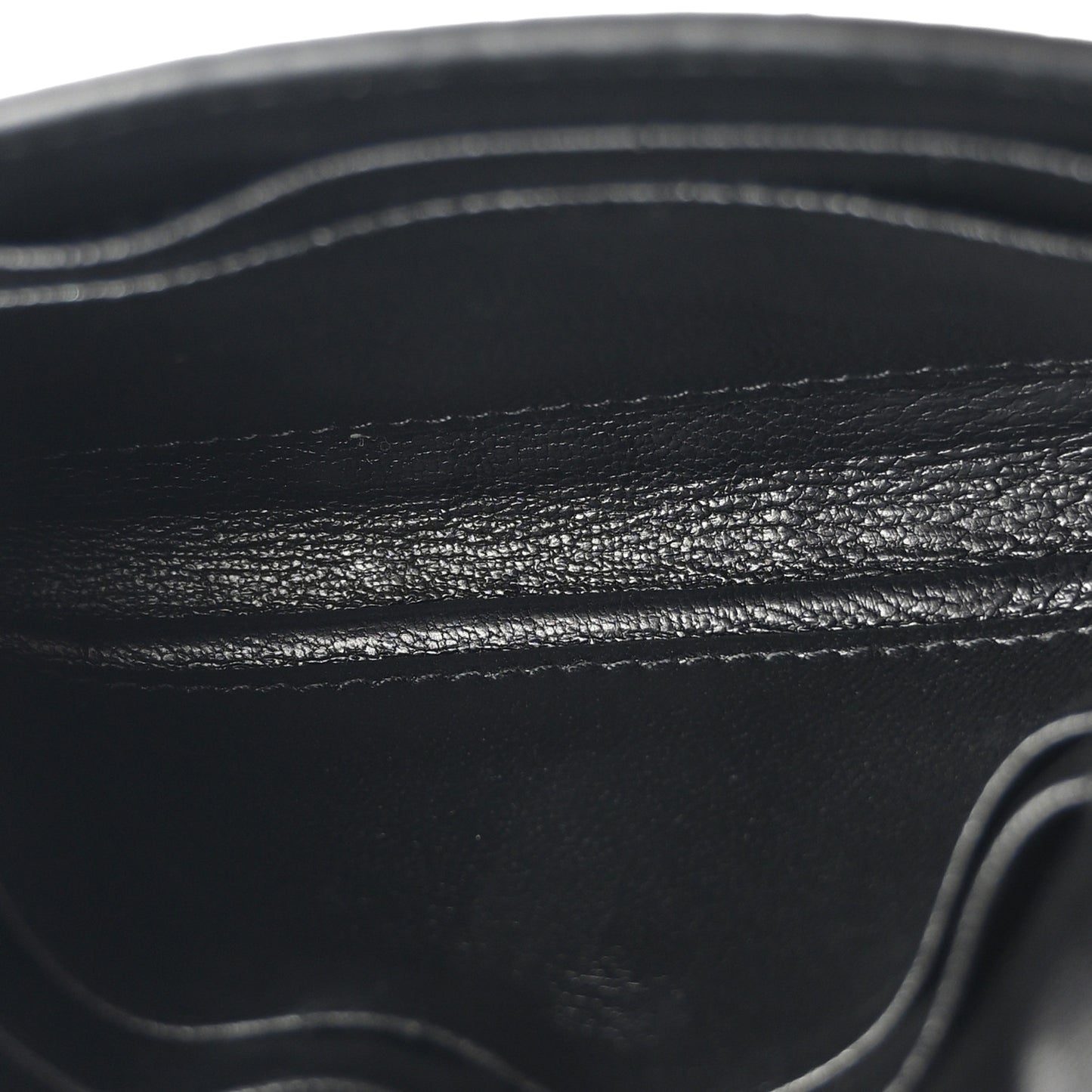 Calfskin Lambskin Snakeskin Embossed Small Monogram Envelope Wallet Black White