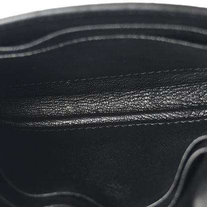 Saint Laurent Calfskin Lambskin Snakeskin Embossed Small Monogram Envelope Wallet Black White 5 of 9