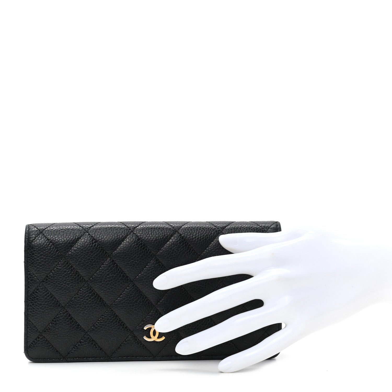 Chanel Caviar Quilted Yen Wallet Black 2 of 10