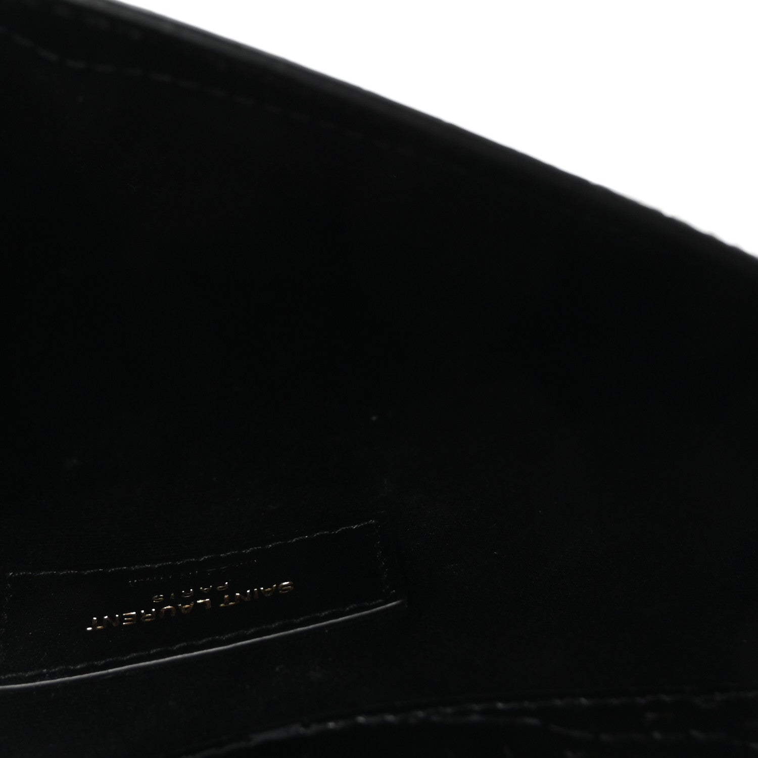 Saint Laurent Calfskin Crocodile Embossed Uptown Monogram Pouch Black 5 of 7