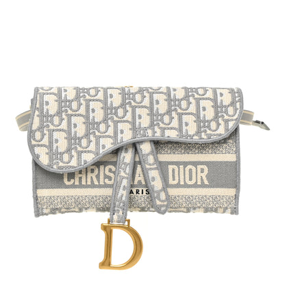 Christian Dior Oblique Slim Saddle Pouch Grey 1 of 9