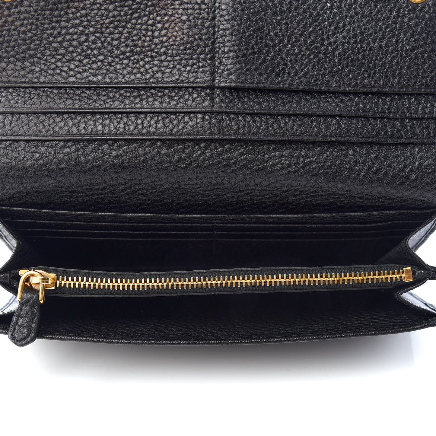Vitello Daino Continental Flap Wallet Black