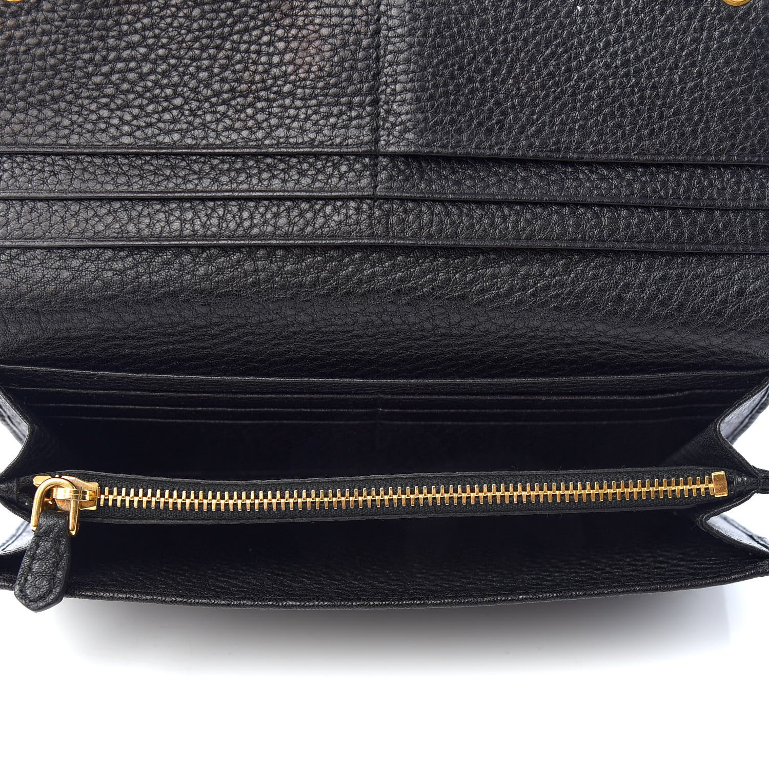Prada Vitello Daino Continental Flap Wallet Black 6 of 8