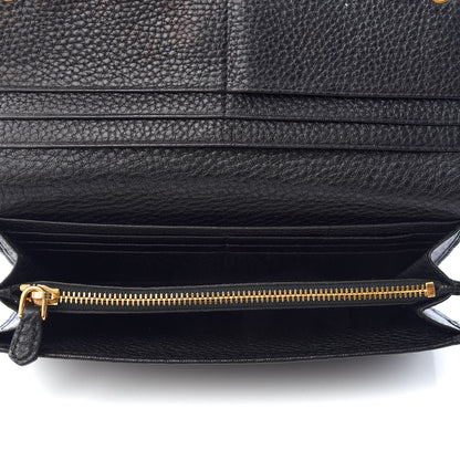 Prada Vitello Daino Continental Flap Wallet Black 6 of 8