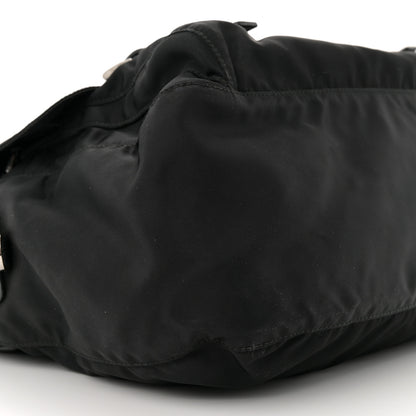 Prada Tessuto Nylon Saffiano Double Buckle Messenger Shoulder Bag Black 8 of 9