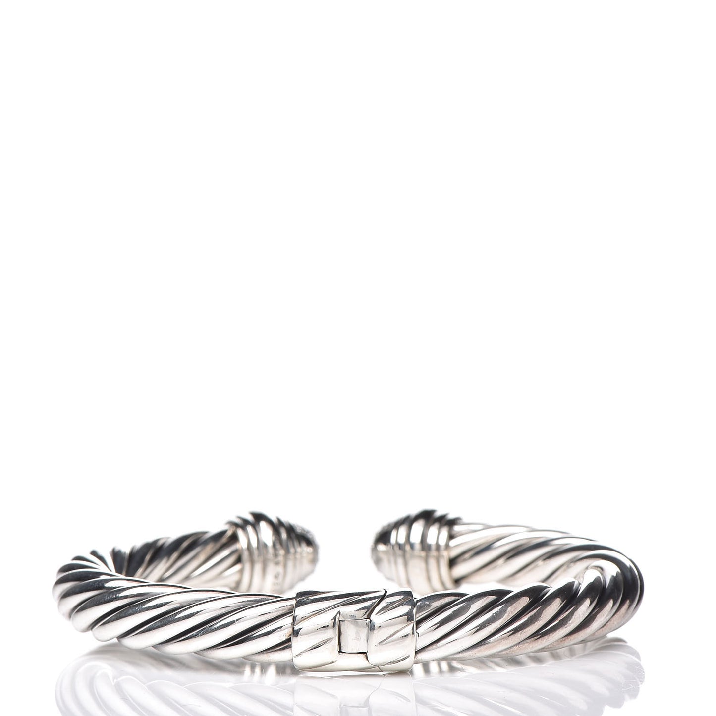 Sterling Silver Diamond 8.5mm Cable Classics Bracelet