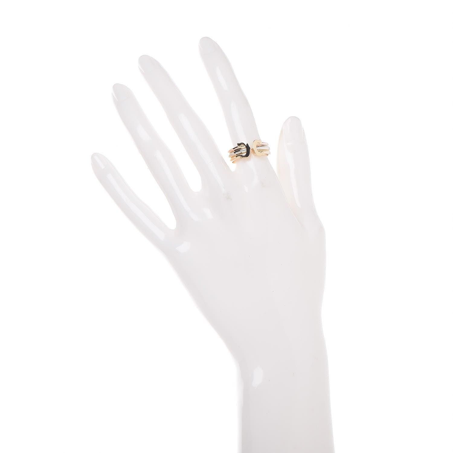 Cartier 18K Pink Yellow White Gold 8mm C De Ring 52 6 2 of 6