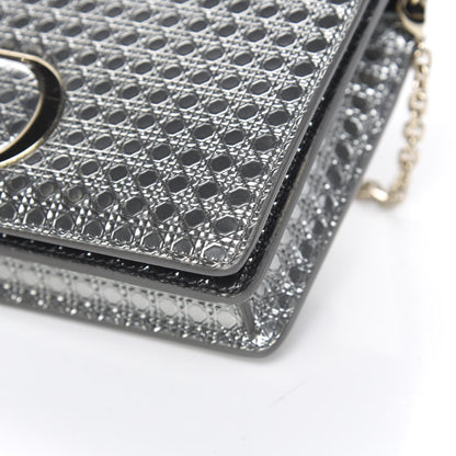 Christian Dior Metallic Patent Micro-Cannage 30 Montaigne 2 in 1 Pouch Silver 9 of 9