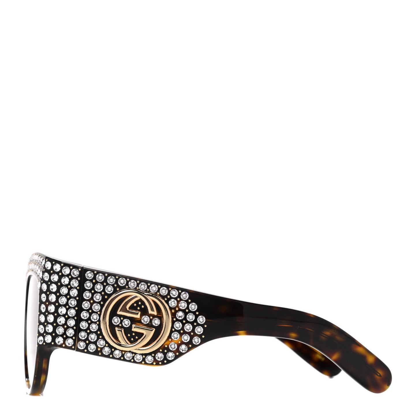 Acetate Crystal Oversize Hollywood Forever Sunglasses GG0144S Tortoiseshell