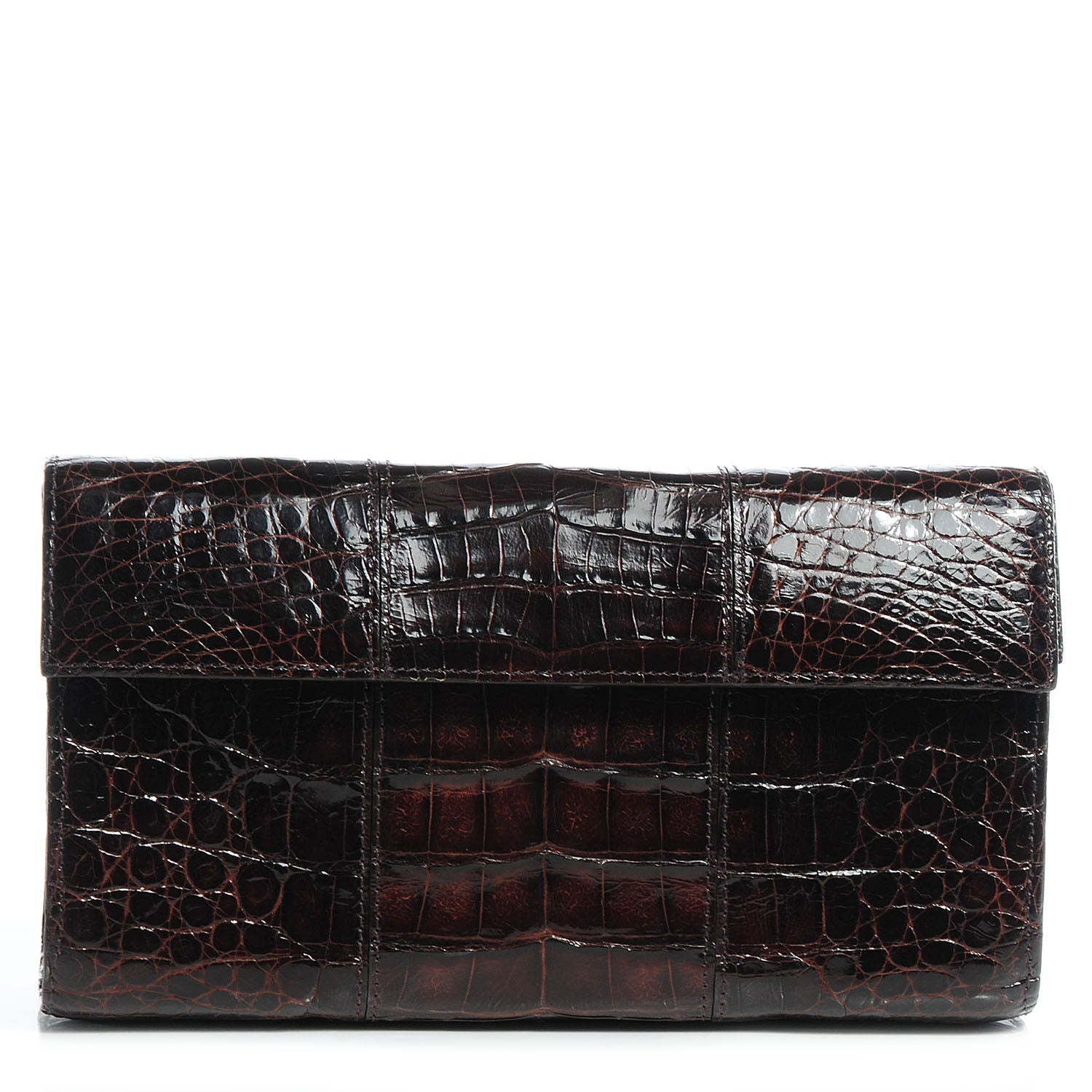 Nancy Gonzalez Crocodile Clutch Chocolate 1 of 7