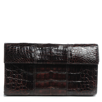 Nancy Gonzalez Crocodile Clutch Chocolate 1 of 7