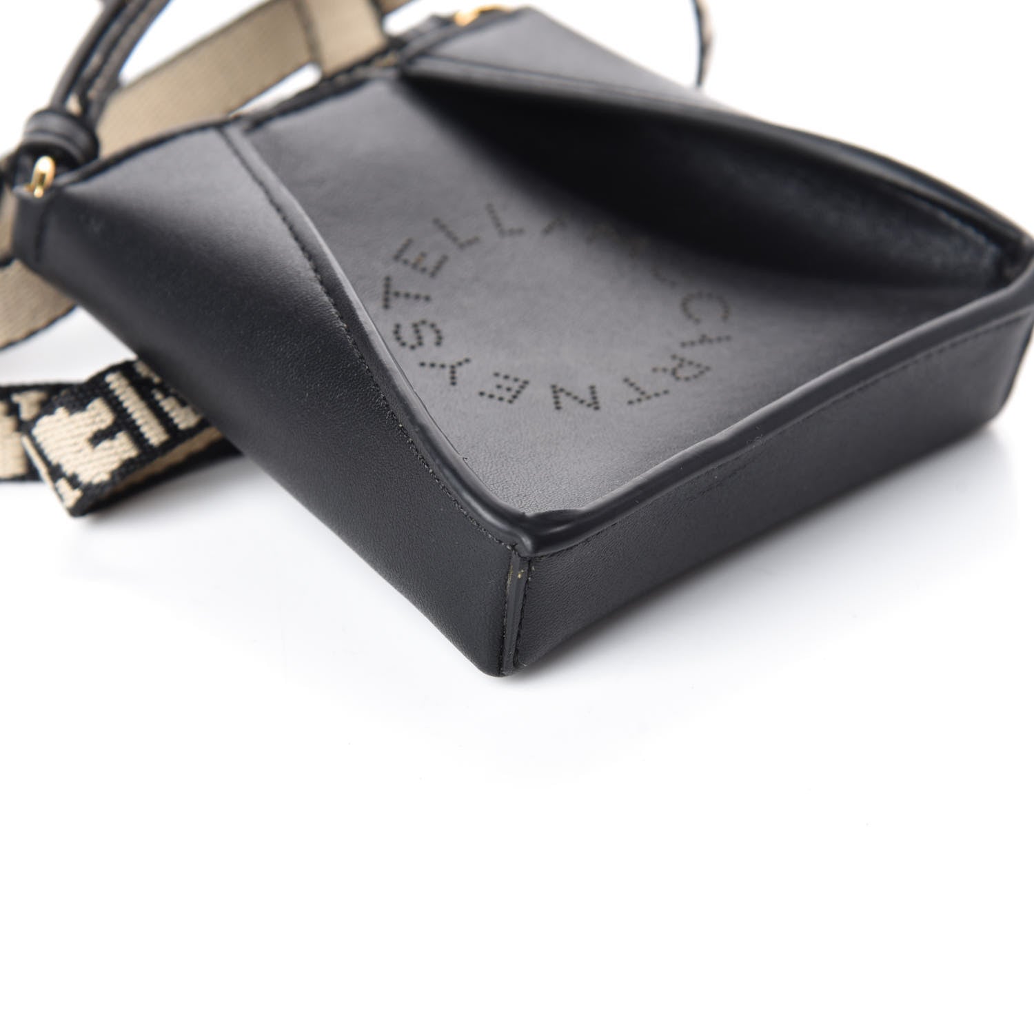 Stella McCartney Eco Alter Nappa Perforated Logo Micro Crossbody Bag Black 7 of 8