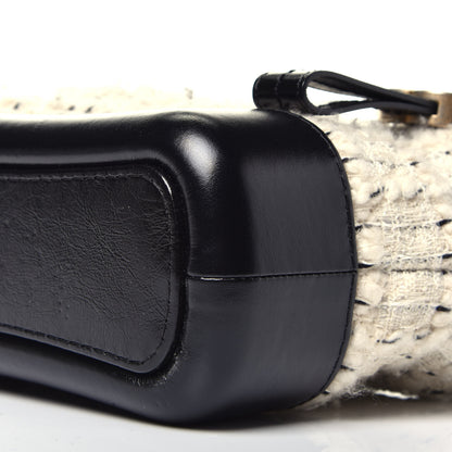 Chanel Tweed Calfskin Quilted Small Gabrielle Hobo Ivory Black 9 of 9
