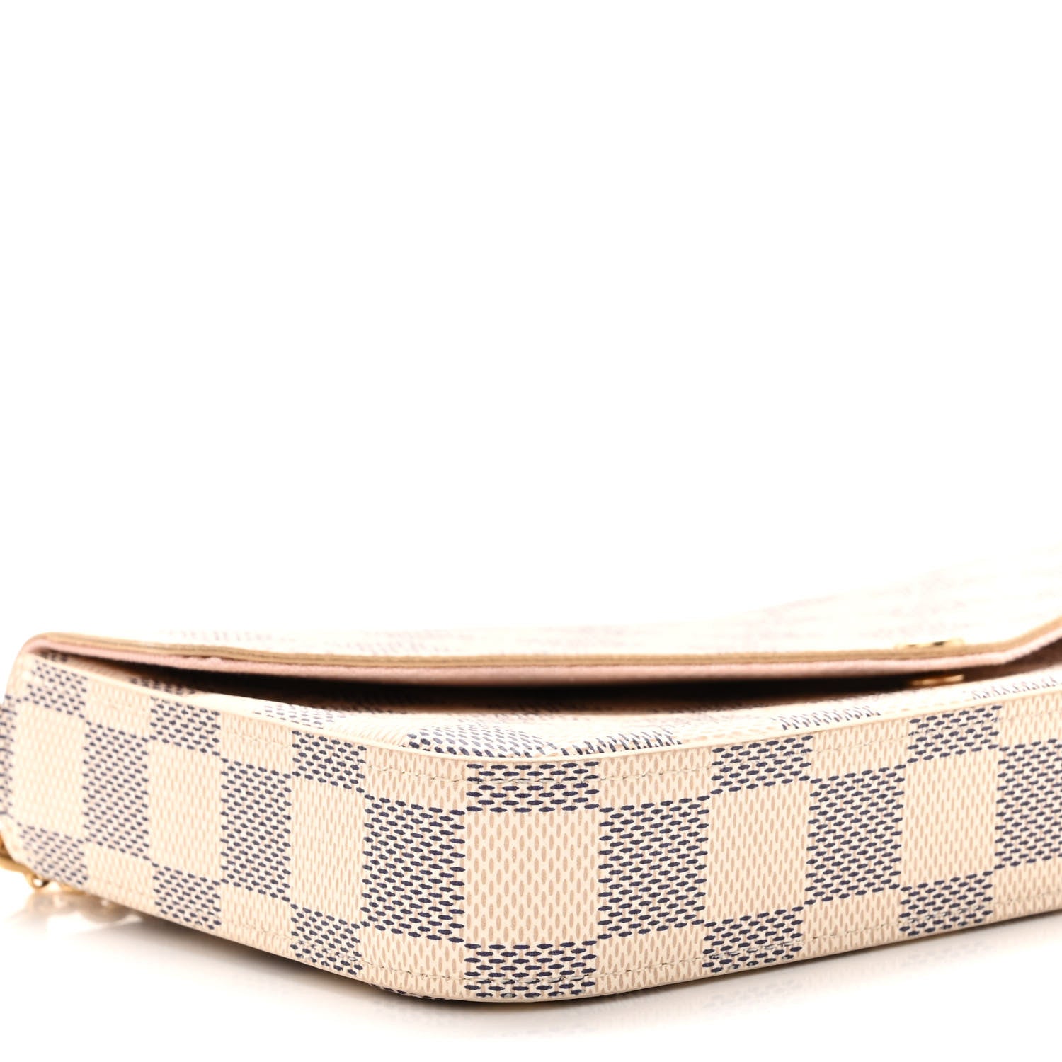 Louis Vuitton Damier Azur Pochette Felicie Chain Wallet Rose Ballerine 9 of 10