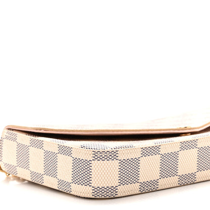 Louis Vuitton Damier Azur Pochette Felicie Chain Wallet Rose Ballerine 9 of 10