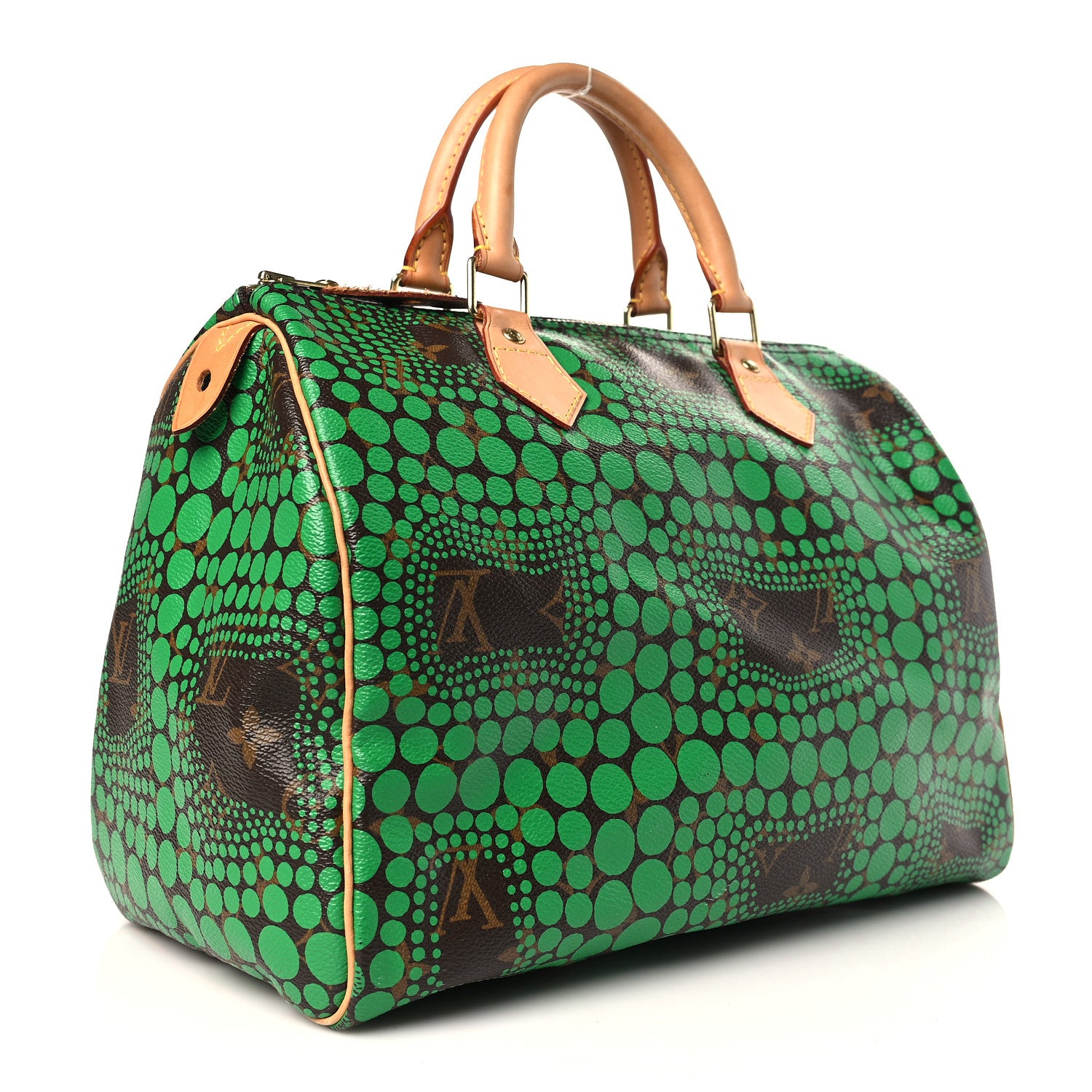Louis Vuitton Monogram Kusama Town Speedy 30 Green 3 of 8