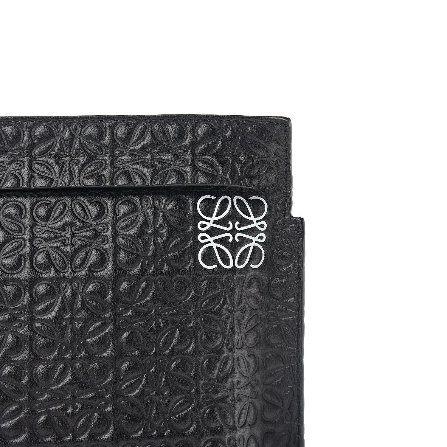 Loewe Calfskin Embossed Repeat T Pouch Black 6 of 6