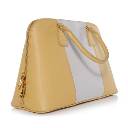 Prada Saffiano Lux Bi-Color Promenade Tote Ginestra White 3 of 9