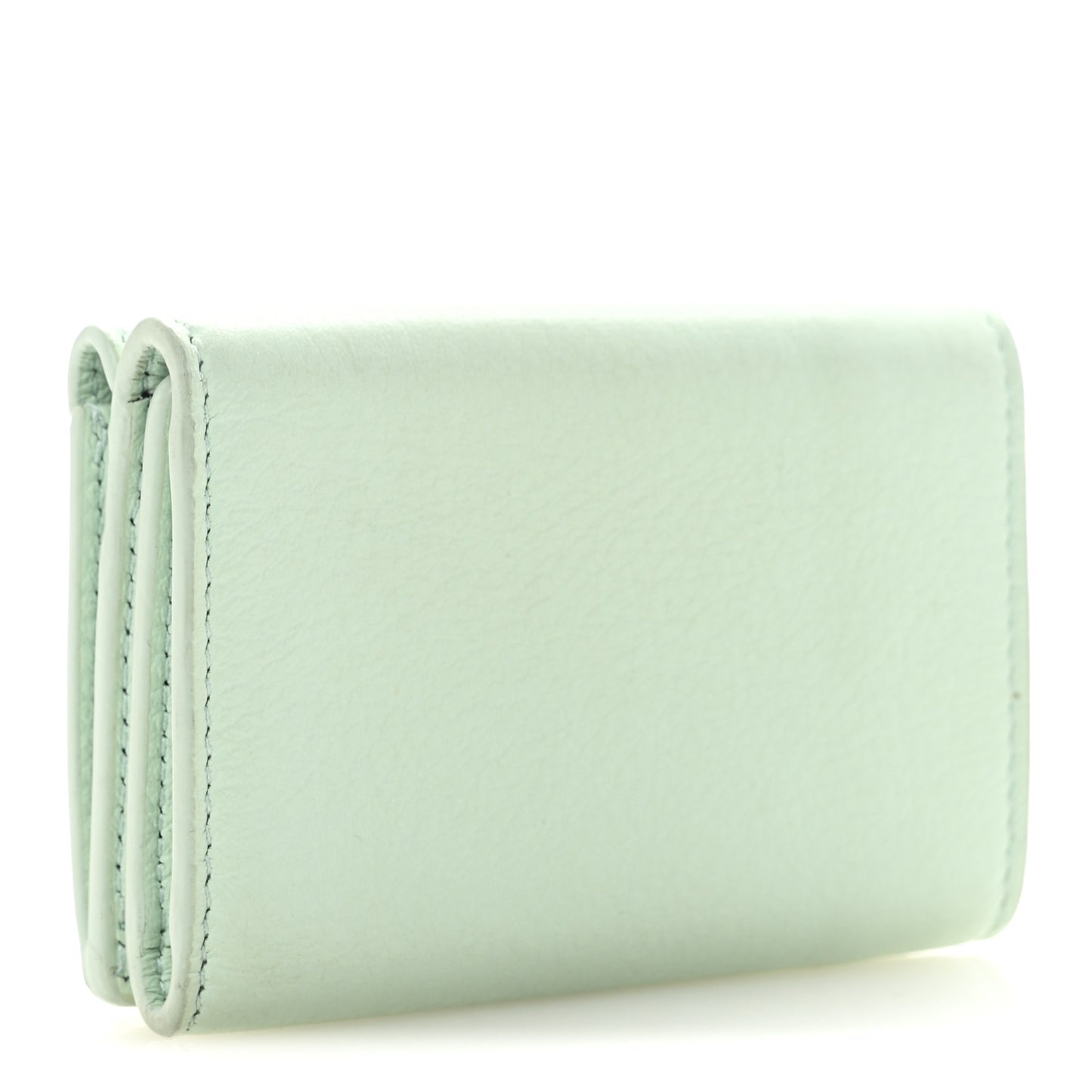 Smooth Calfskin Mini Papier Wallet Light Mint