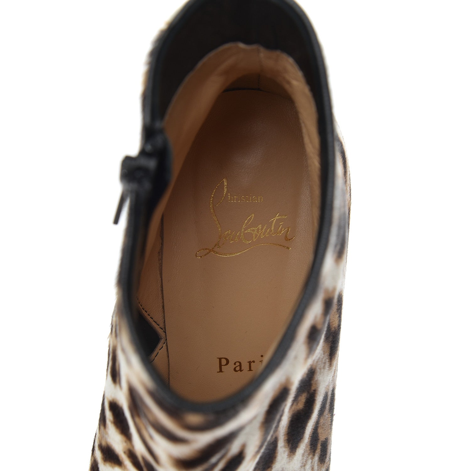 Christian Louboutin Pony Hair Leopard Turela 55 Ankle Boots 37.5 Black White 6 of 22