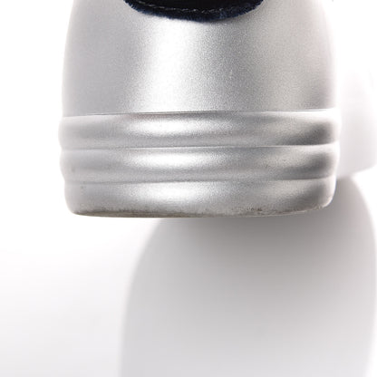 Chanel Calfskin Velvet Womens CC Sneakers 35 Silver Blue 11 of 11