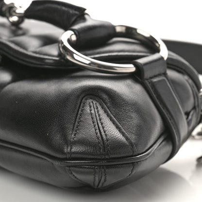 Gucci Nappa Vertical Matelasse Small Maxi Horsebit Chain Shoulder Bag Black 9 of 10