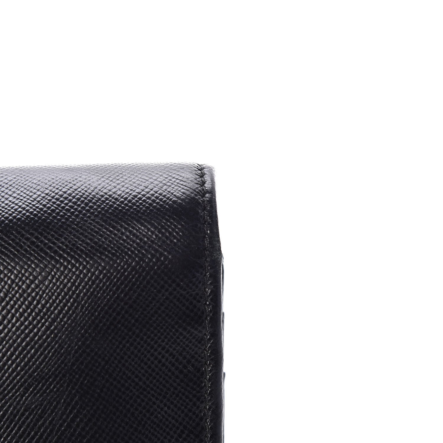 Prada Saffiano Metal Oro Chain Wallet Black 13 of 14