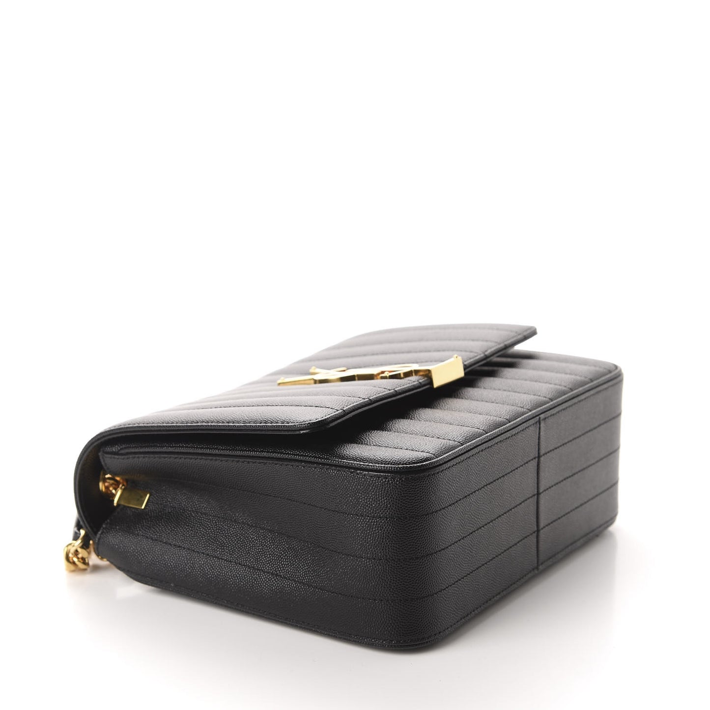 Grain De Poudre Matelasse Monogram Large Vicky Chain Bag Black