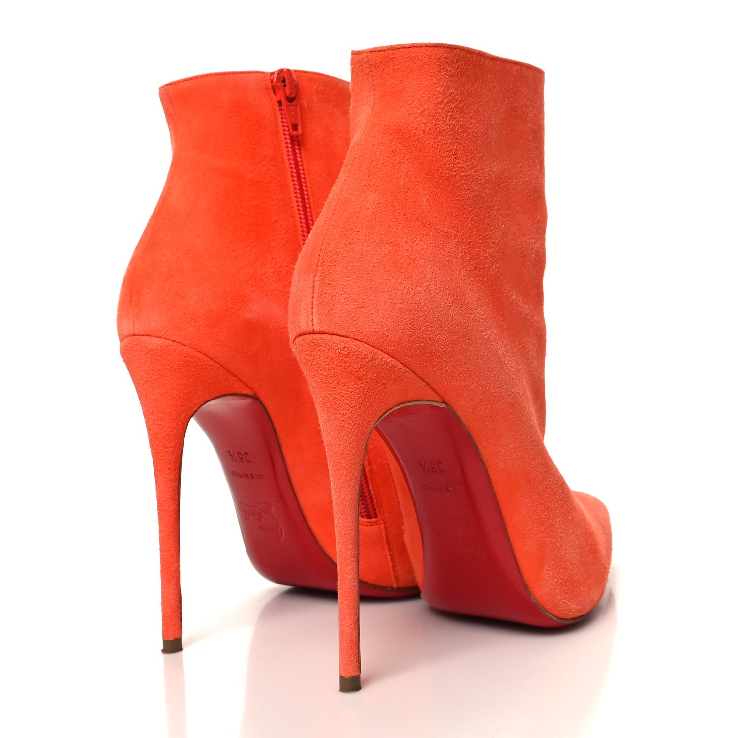 Christian Louboutin Veau Velours So Kate Booty 100 Ankle Boots 36.5 Orange 4 of 7