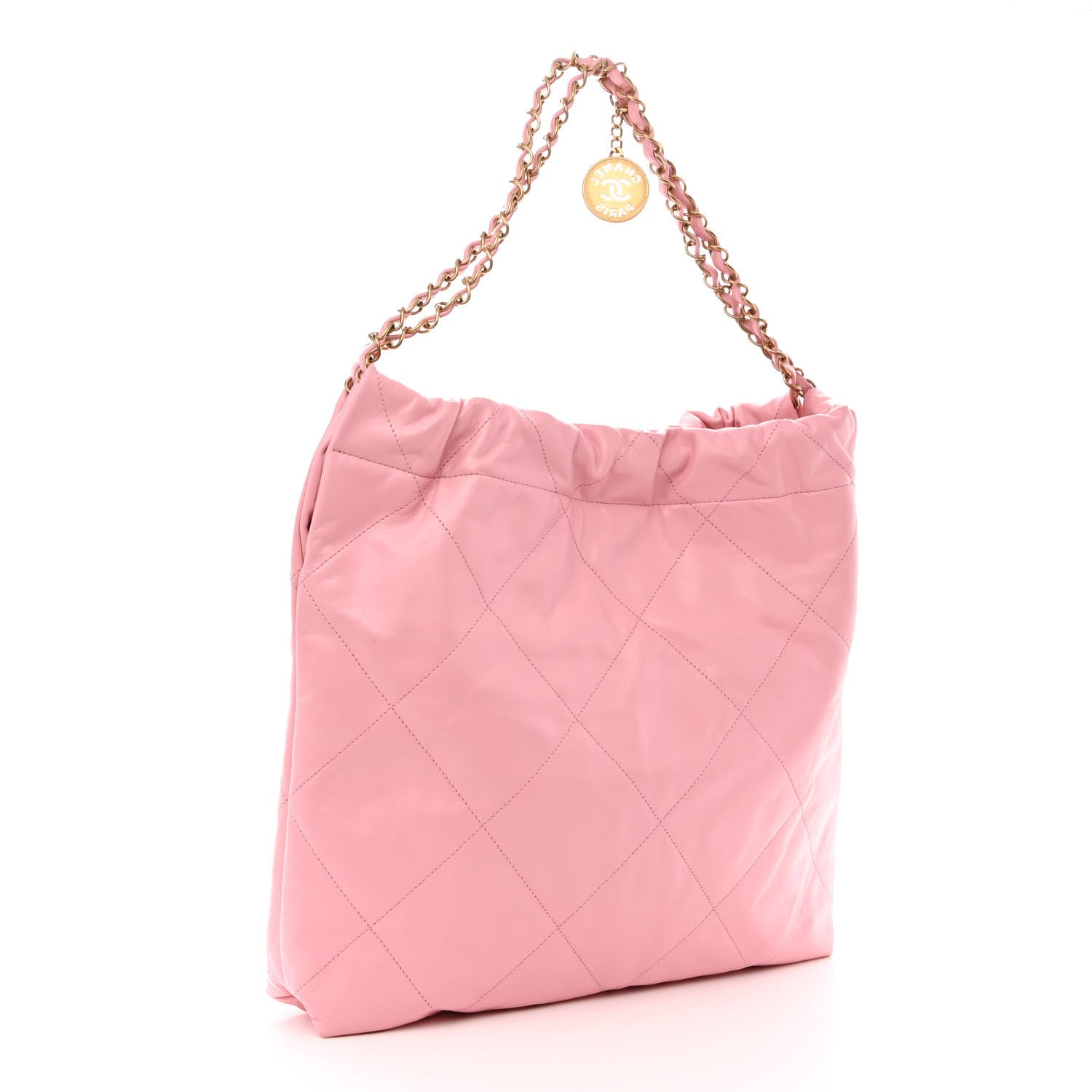 Chanel Shiny Calfskin Quilted Chanel 22 Pink 4 of 11
